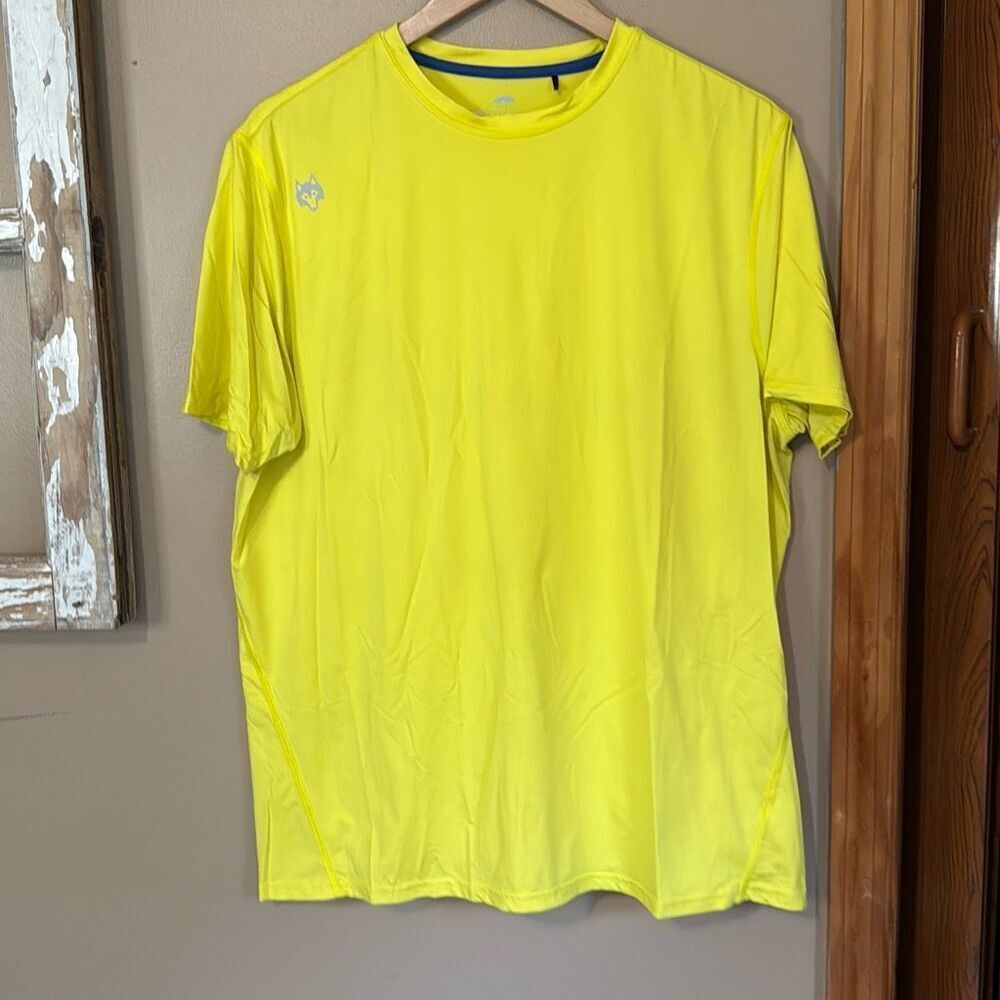Greyson mens athletic shirt size large cooling moisture wicking yellow hiking bi